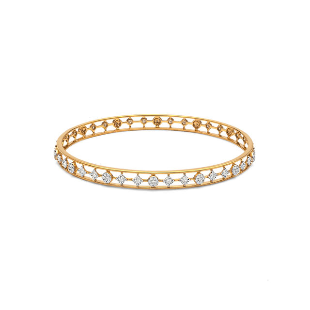 Diamonds All Around Gold Bangle,,hi-res 