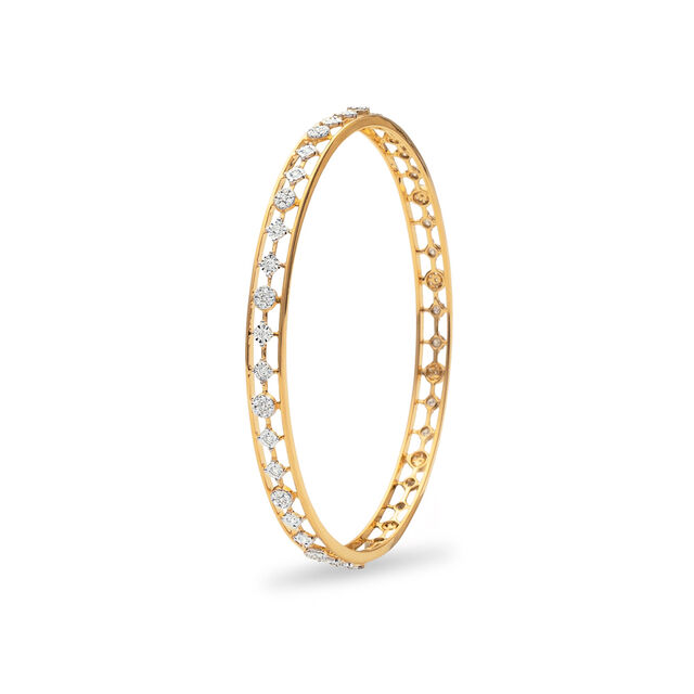 Diamonds All Around Gold Bangle,,hi-res 2