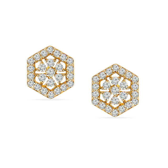 Tanishq 18 KT Golden Promise Studs for Women,,hi-res 