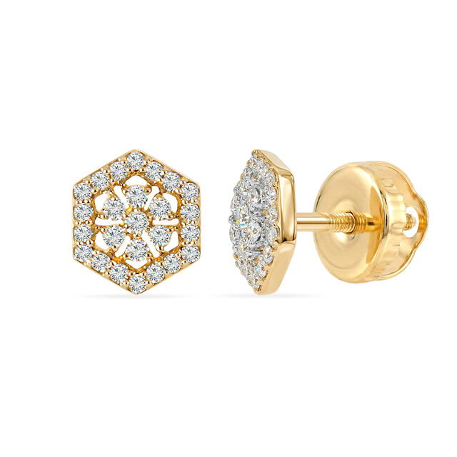 Tanishq 18 KT Golden Promise Studs for Women 4