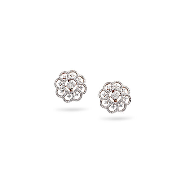 Blossom Brilliance Gold & Diamond Studs,,hi-res 