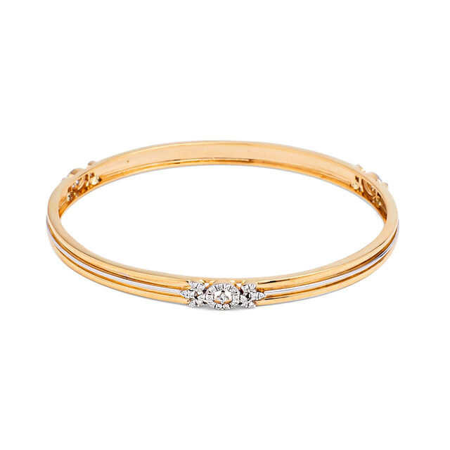 Floral-Motif Diamond Bangle,,hi-res 