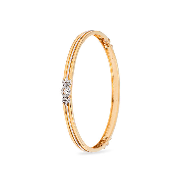Floral-Motif Diamond Bangle,,hi-res 2