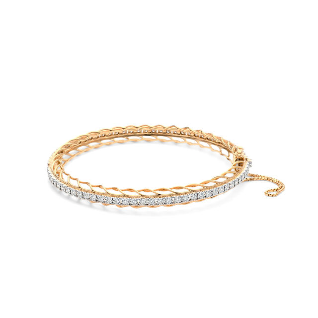 Elegant Gold & Diamond Bangle,,hi-res 