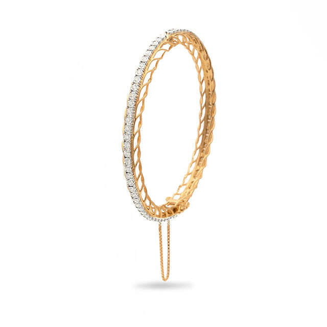 Elegant Gold & Diamond Bangle,,hi-res 2