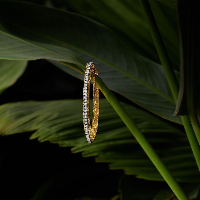 Sleek Delicate Diamond and Gold Bangle