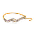 Lavish Yellow Gold And Diamond Vine Bangle,,hi-res 