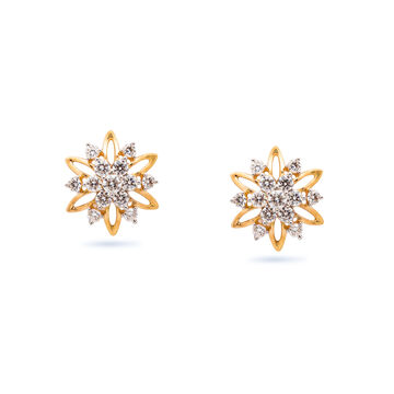 Petite Floral Diamond Stud Earrings