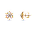 Petite Floral Diamond Stud Earrings,,hi-res 2