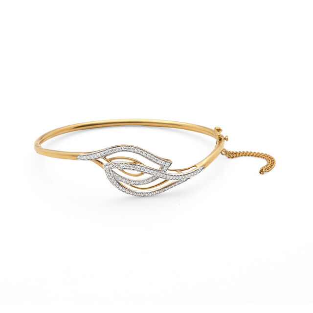 Dazzling Leafy Cuff Bangle,,hi-res 