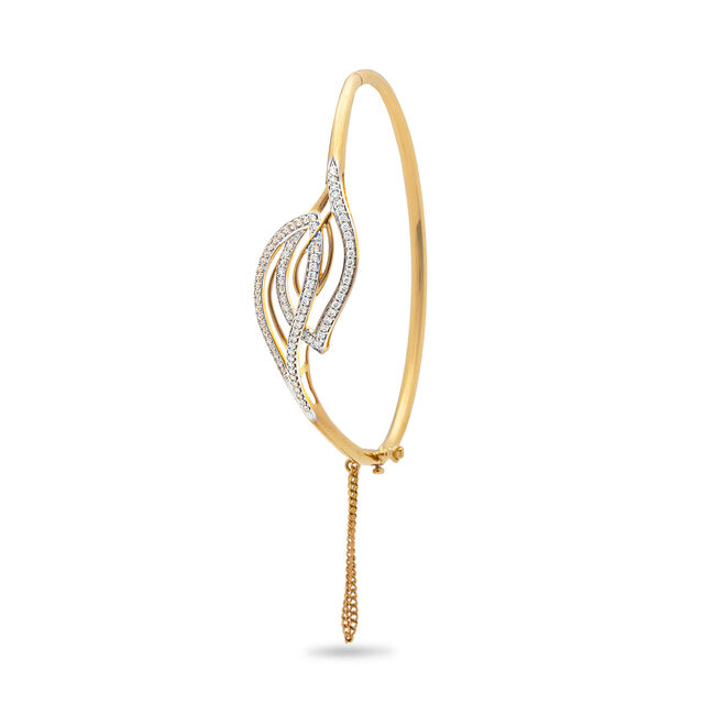 Dazzling Leafy Cuff Bangle,,hi-res 2