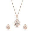 Leaf Inspired Diamond Pendant and Earrings Set,,hi-res 