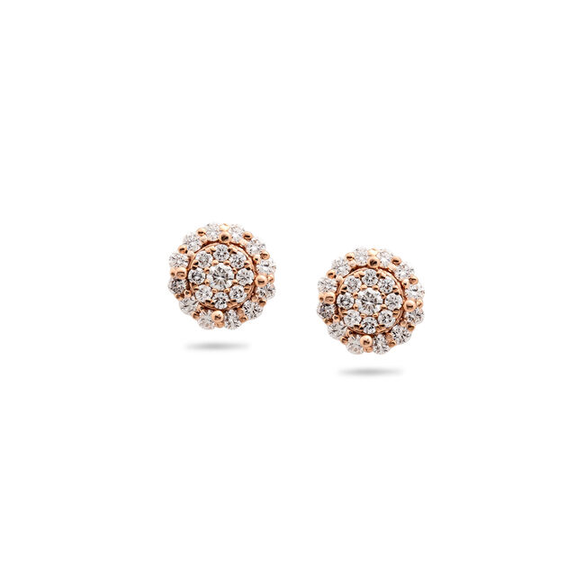 Rose Gold Diamond Stud Earrings,,hi-res 