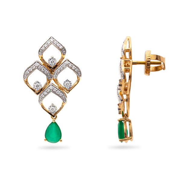 Jeweled Peacock Elegance Diamond Earrings,,hi-res 2
