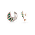 18 Karat Gold Diamond and Emerald Hoop Earrings,,hi-res 2
