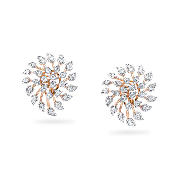Dazzling Gardenia Diamond Studs,,hi-res 