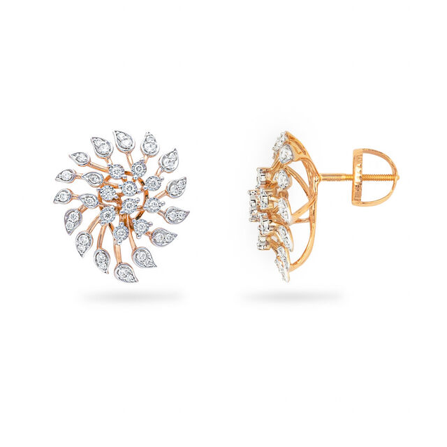 Dazzling Gardenia Diamond Studs,,hi-res 2