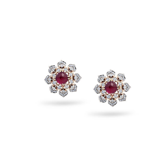 Maroon Muse Diamond Studs,,hi-res 