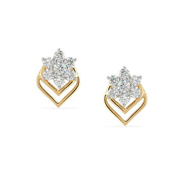 Tanishq 18 KT Floral Diamond Studs for Women