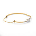Sleek Gold Bangle with Sparkling Diamonds,,hi-res 3