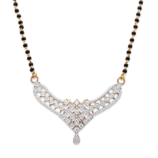 Symmetrical Diamond and Gold Mangal Sutra,,hi-res 