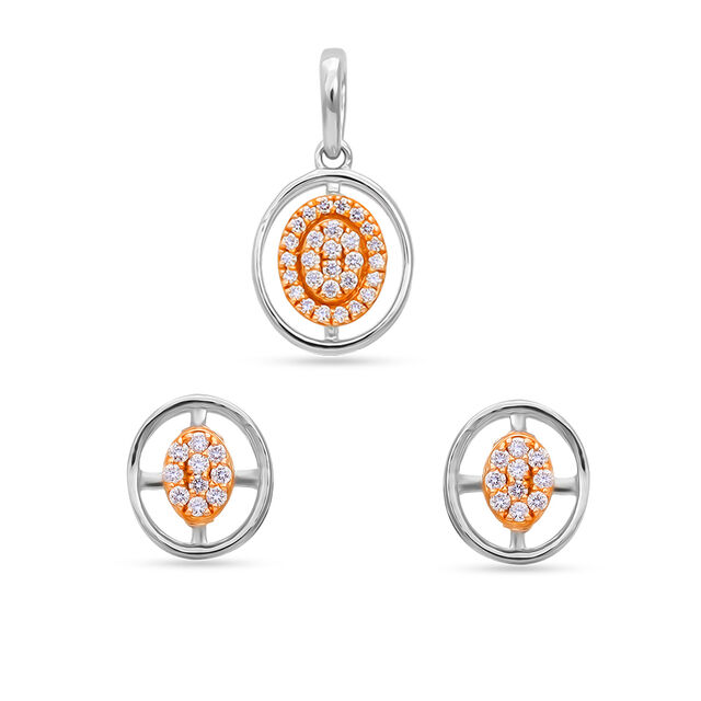 Tanishq 18 KT Diamond Pendant and Earrings Set for Women 6