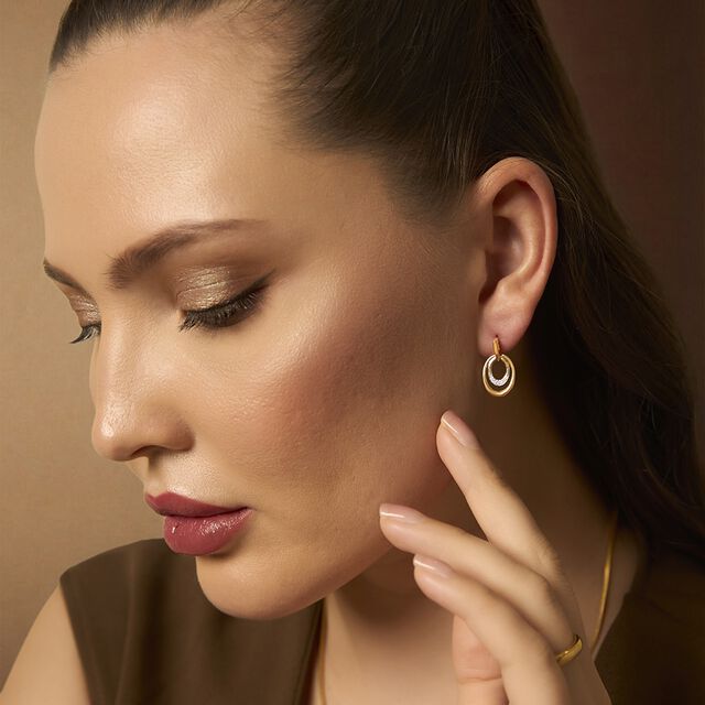 Tanishq 18 KT Double Loop Studs for Women 2