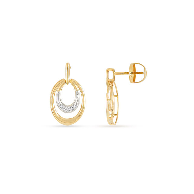 Tanishq 18 KT Double Loop Studs for Women 3