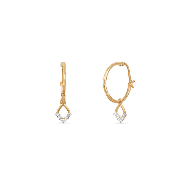 Tanishq 18KT Diamond Hoop Earring for Women 2