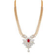 Elegant 18 Karat Gold Necklace with Diamond Accents 
