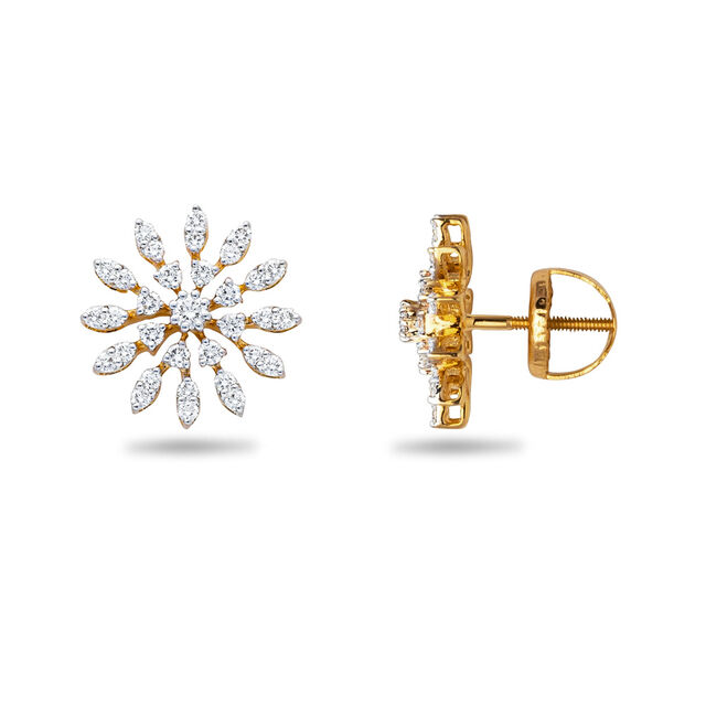 Exquisite Floral Diamond Earrings,,hi-res 2