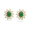 Dual Gemstone Floral Gold Earrings,,hi-res 4