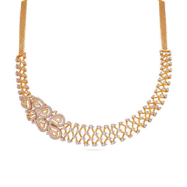 Geometric Mesh Gold Necklace 