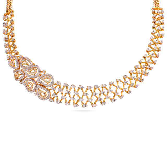 Geometric Mesh Gold Necklace 2