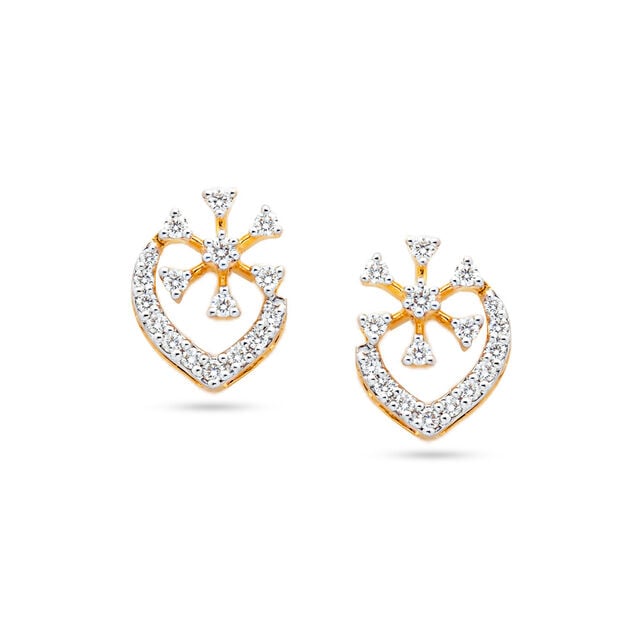 Radiant Petal Cardioid Gold Studs,,hi-res 