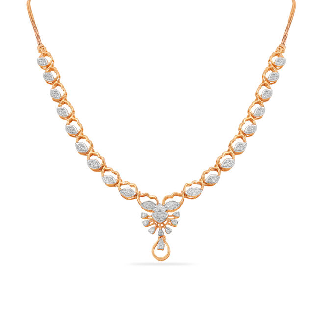 Tanishq 18 Karat Diamond Necklace Set for Women 3