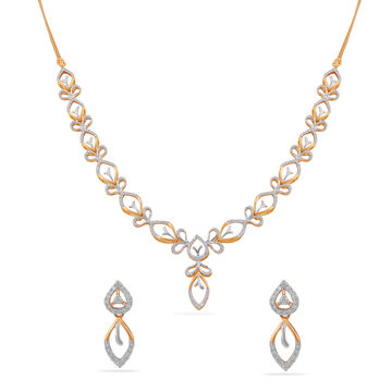 Tanishq 18 KT Diamond Necklace Set for Women