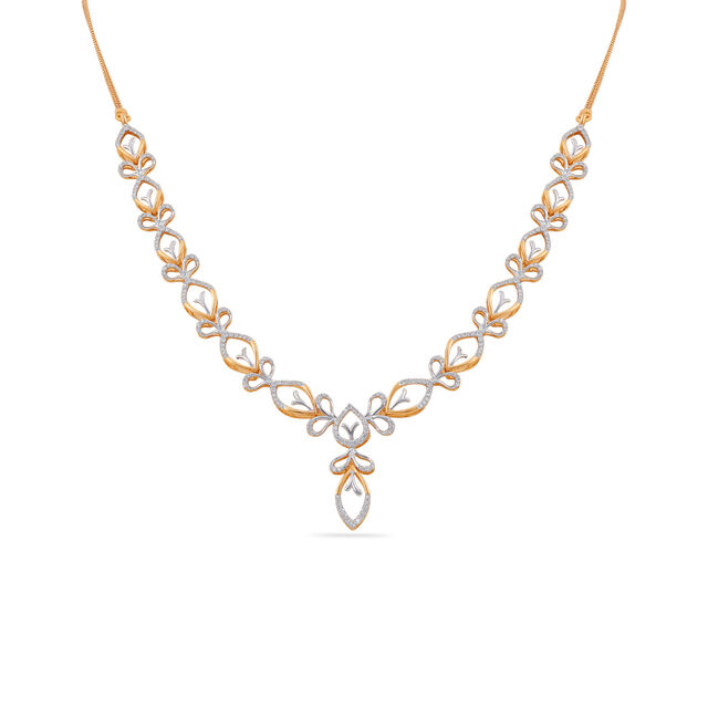 Tanishq 18 Karat Diamond Necklace Set for Women 2