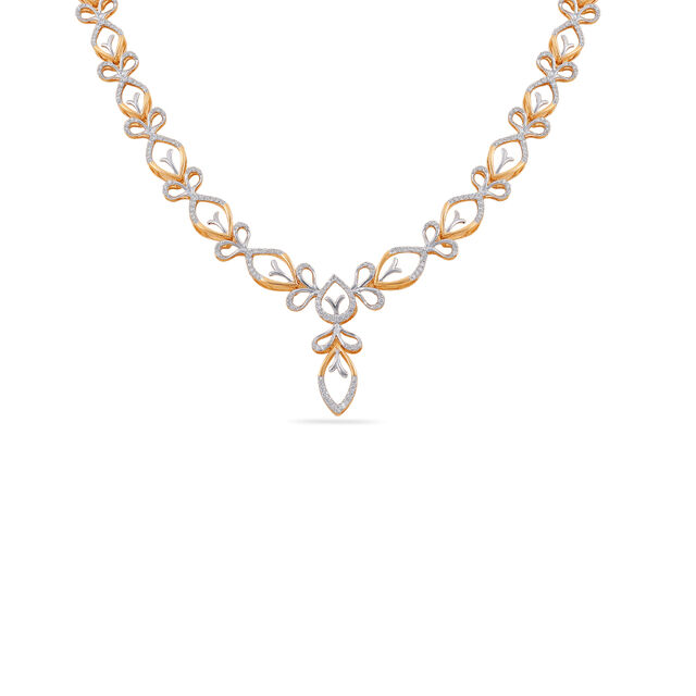 Tanishq 18 Karat Diamond Necklace Set for Women 3