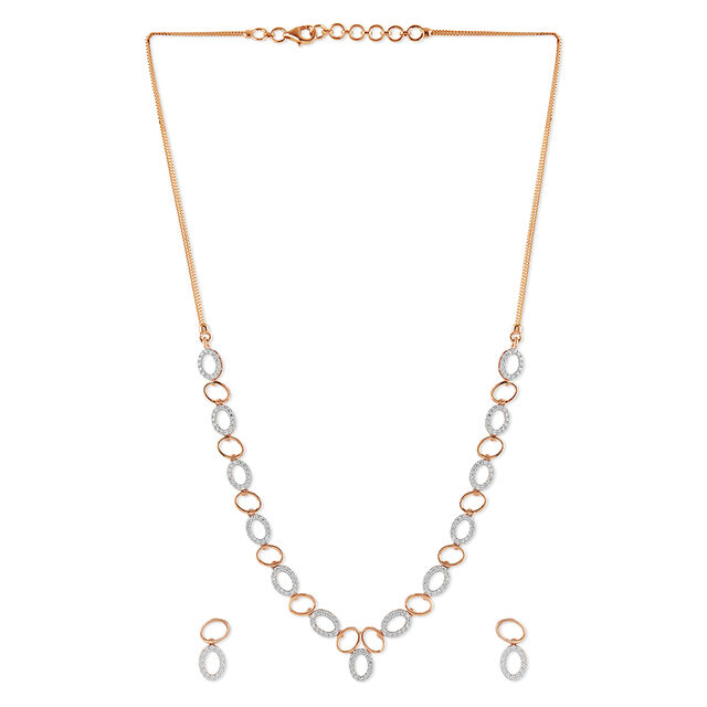 Tanishq 18KT Diamond Necklace Set for Women 