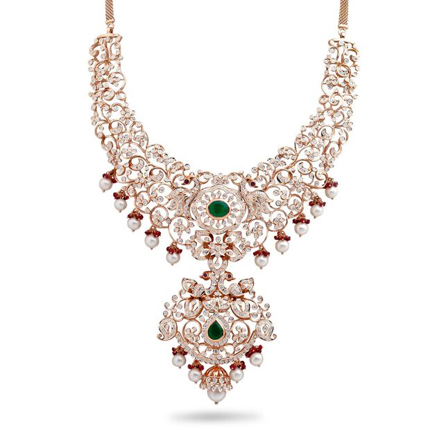 Regal Floral Ruby Necklace,,hi-res 