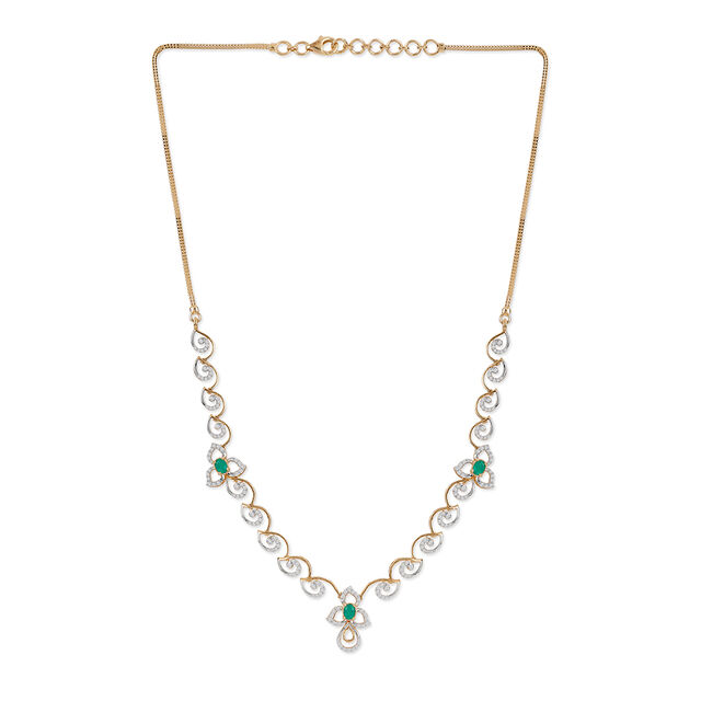 Tanishq 18KT Diamond Necklace for Women 