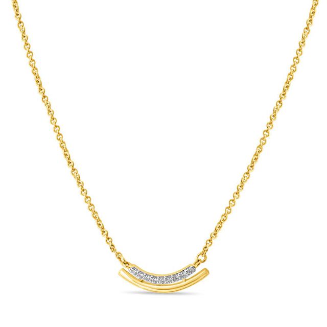 18KT Yellow Gold Necklace with Diamonds 