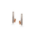 Mia by Tanishq 18KT White and Rose Gold Diamond Hoop Earrings with Floral Design,,hi-res 