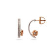 Mia by Tanishq 18KT White and Rose Gold Diamond Hoop Earrings with Floral Design,,hi-res 3