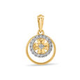 Glimmering Gold Flower Pendant 
