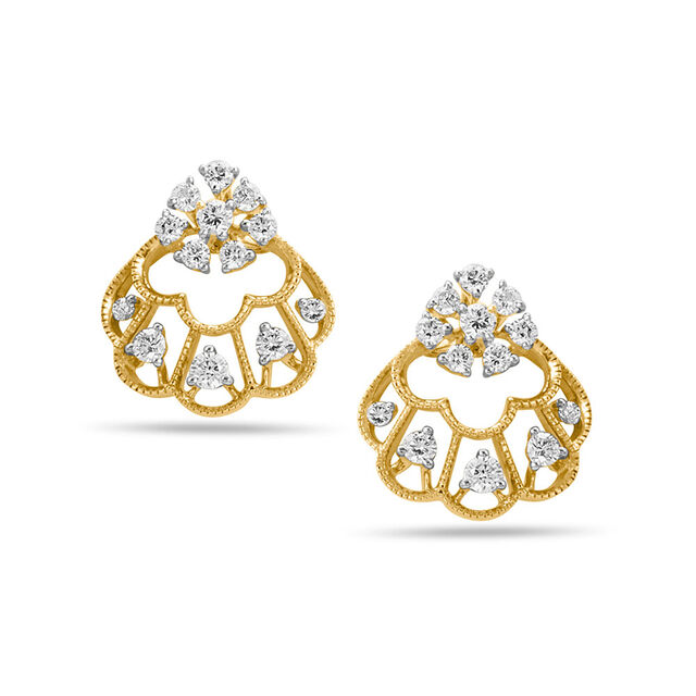 Glimmering Petal Design Earrings 