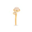 Gold Ring with Milky White Gemstones 