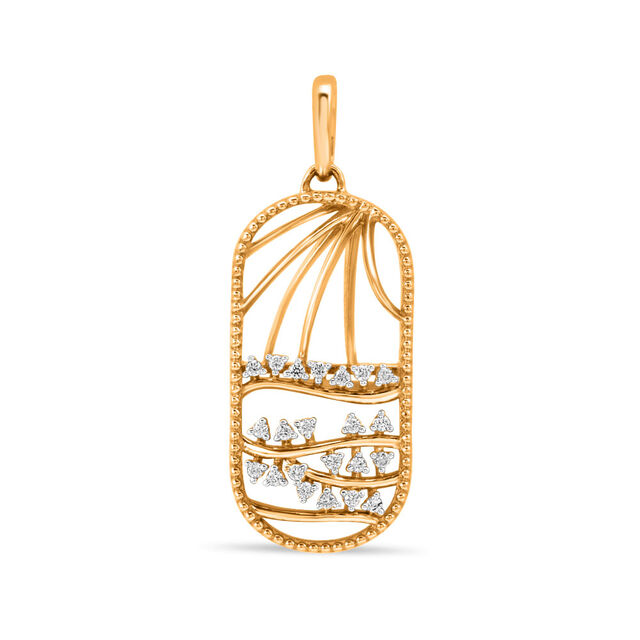 Sunrise Window Gold Pendant 