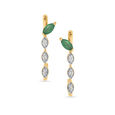 Leafy Charm Gold Hoops 